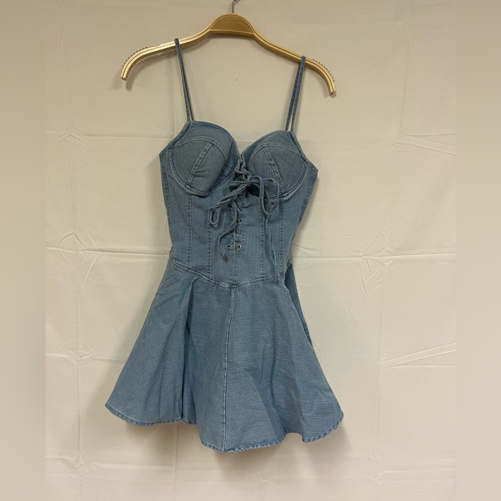 NEW STORY DENIM WOMENS MINI DRESS MULTIPLE SIZES